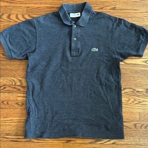 Lacoste Boys Size Large Gray Polo Shirt Classic Design Short Sleeves